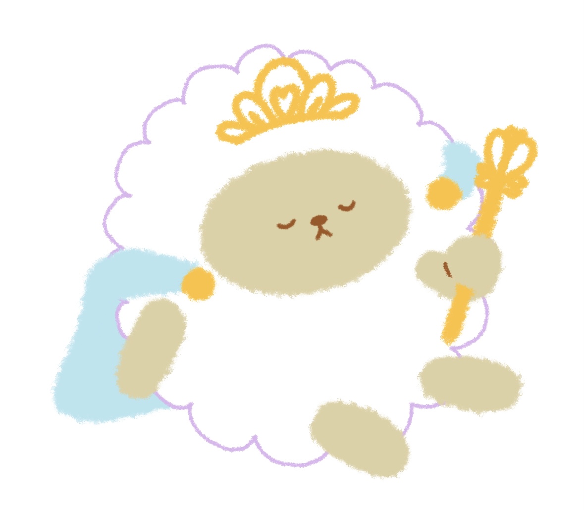 sleepy princess sheep mascot